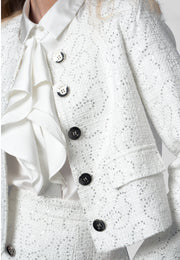 Claire – Weißer Tweed-Blazer mit Pailletten
