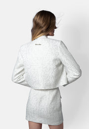 Claire – Weißer Tweed-Blazer mit Pailletten