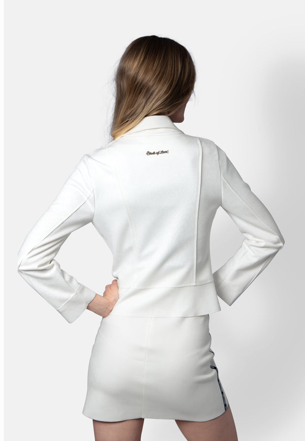 Romy – Kurzjacke aus veganem Wildleder in Weiß