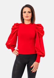 Top with very chic and romantic satin sleeve