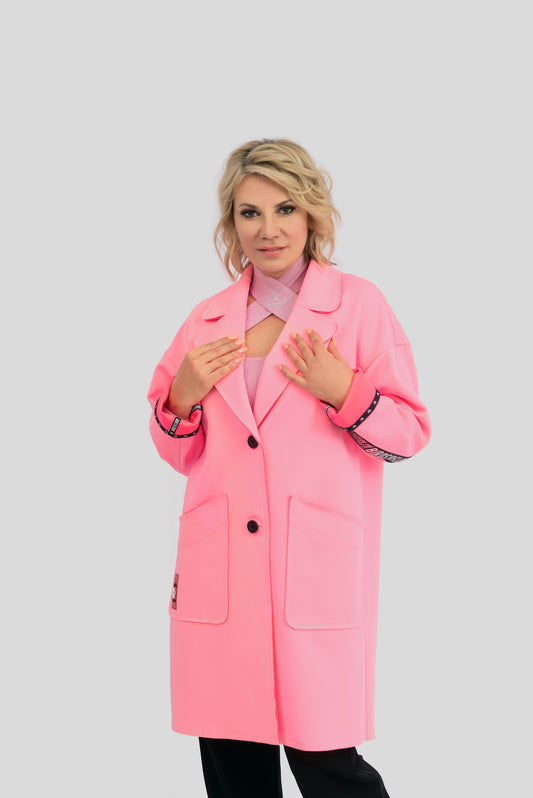 Trend Mantel im Oversized-Style pink