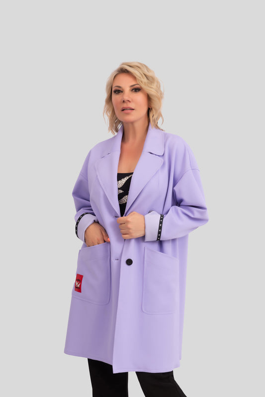 Trend Mantel im Oversized-Style lila