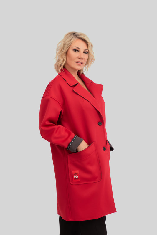 Trend Mantel im Oversized-Style red