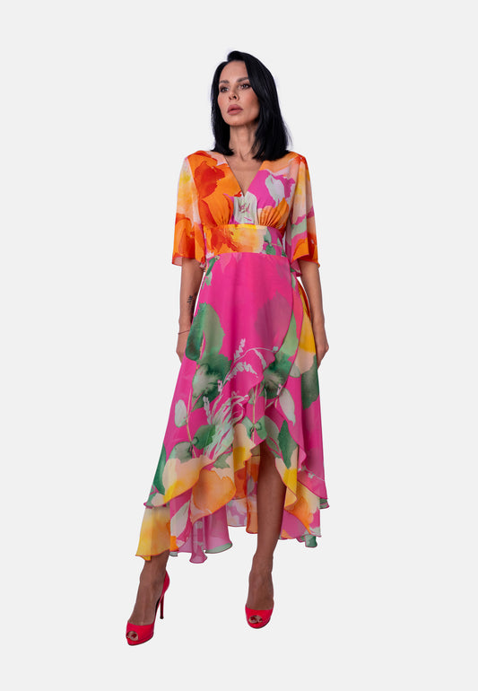 Florales Langes aus Chiffon – Sommerkleid für Damen | Jardin by Birds of Love
