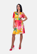 Sommerkleid mit Blumenprint in Gelb