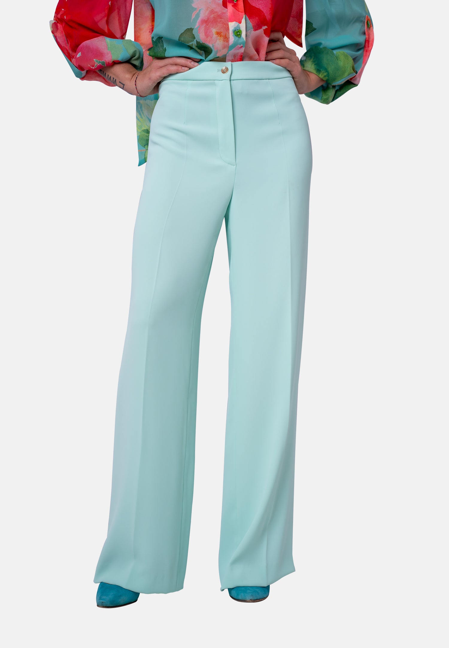 Weite Stoffhose in Mintgrün | Jardin by Birds of Love