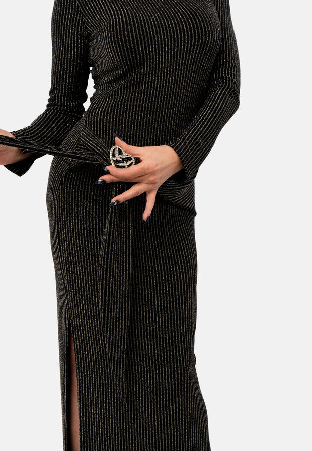 LONG DRESS with ROLL NECK- Strickkleid