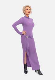 LONG DRESS with ROLL NECK- Strickkleid