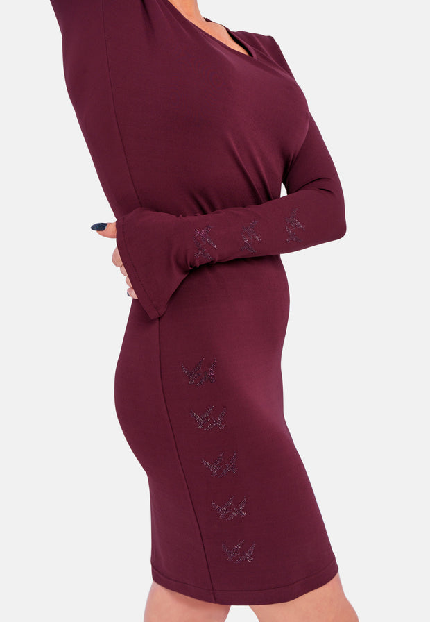 Midi Etukleid - burgundy