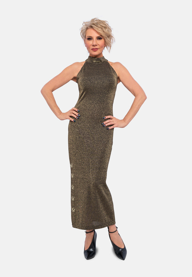 Gold Viskose-Jersey dress