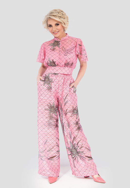 Design Stoffhose Edelweiss Rosa