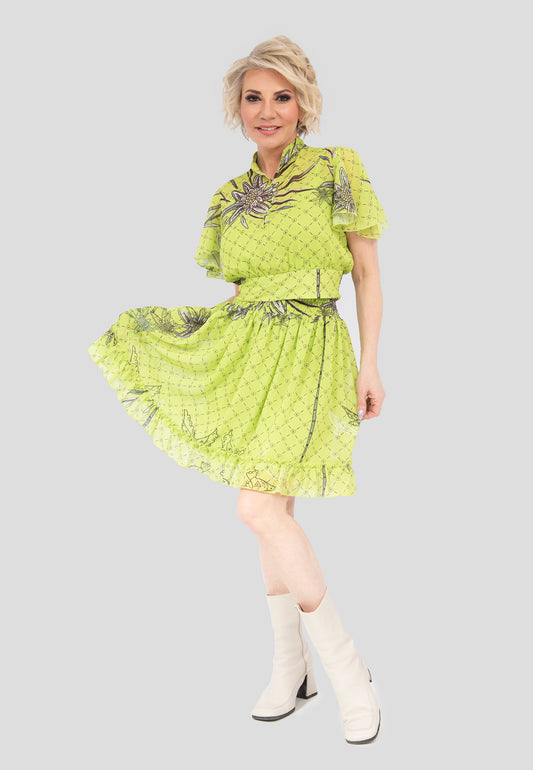 Design Edelweiss Lime Short Skirt