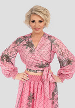 Design Edelweiss Rosa Wickelbluse