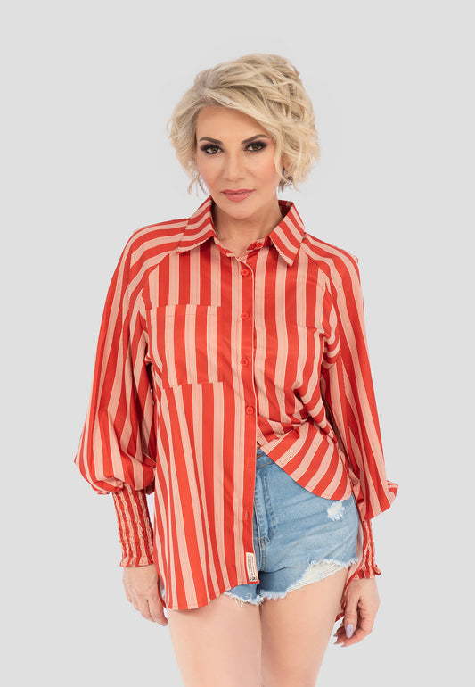 Oversize striped Hemdbluse