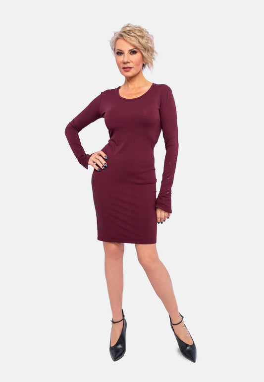 Midi Etukleid - burgundy