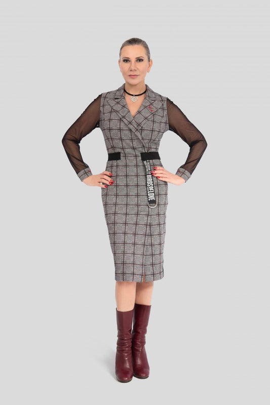 Kaufen Sie das elegante Plaid Dress mit Wickel-Optik online. Stilvolles Karo-Wickelkleid für Damen, perfekt für Büro und Freizeit. Hochwertiges Design und Tragekomfort. Weltweiter Versand.