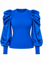 Romantisches Top mit Satin-Ärmeln | Elegantes Oberteil