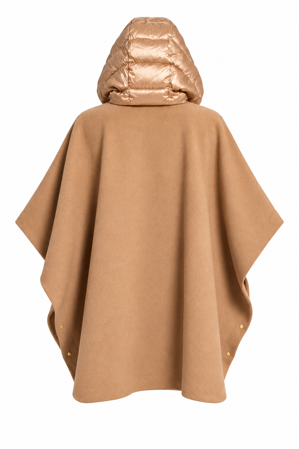 Cape-Mantel in Camel mit Kapuze