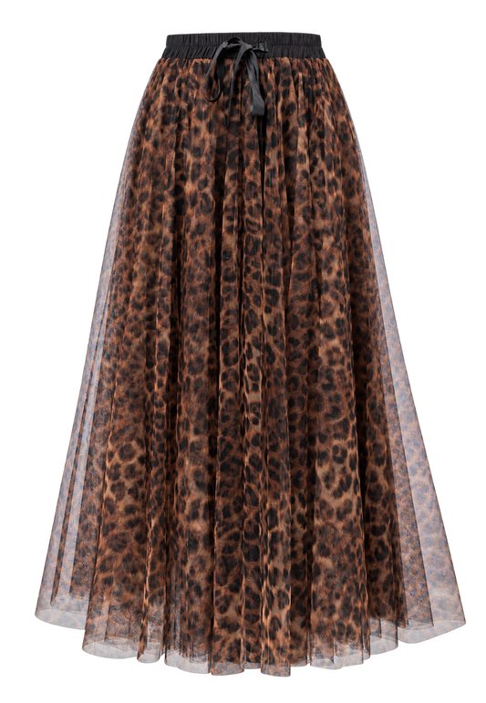 Eleganter Tullrock mit Leopardenmuster