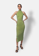 Handgefertigtes Midikleid aus Viskose – figurbetont, elegant, sommerlich, Abendkleid für Damen, elastisch und bequem, in der Schweiz hergestellt