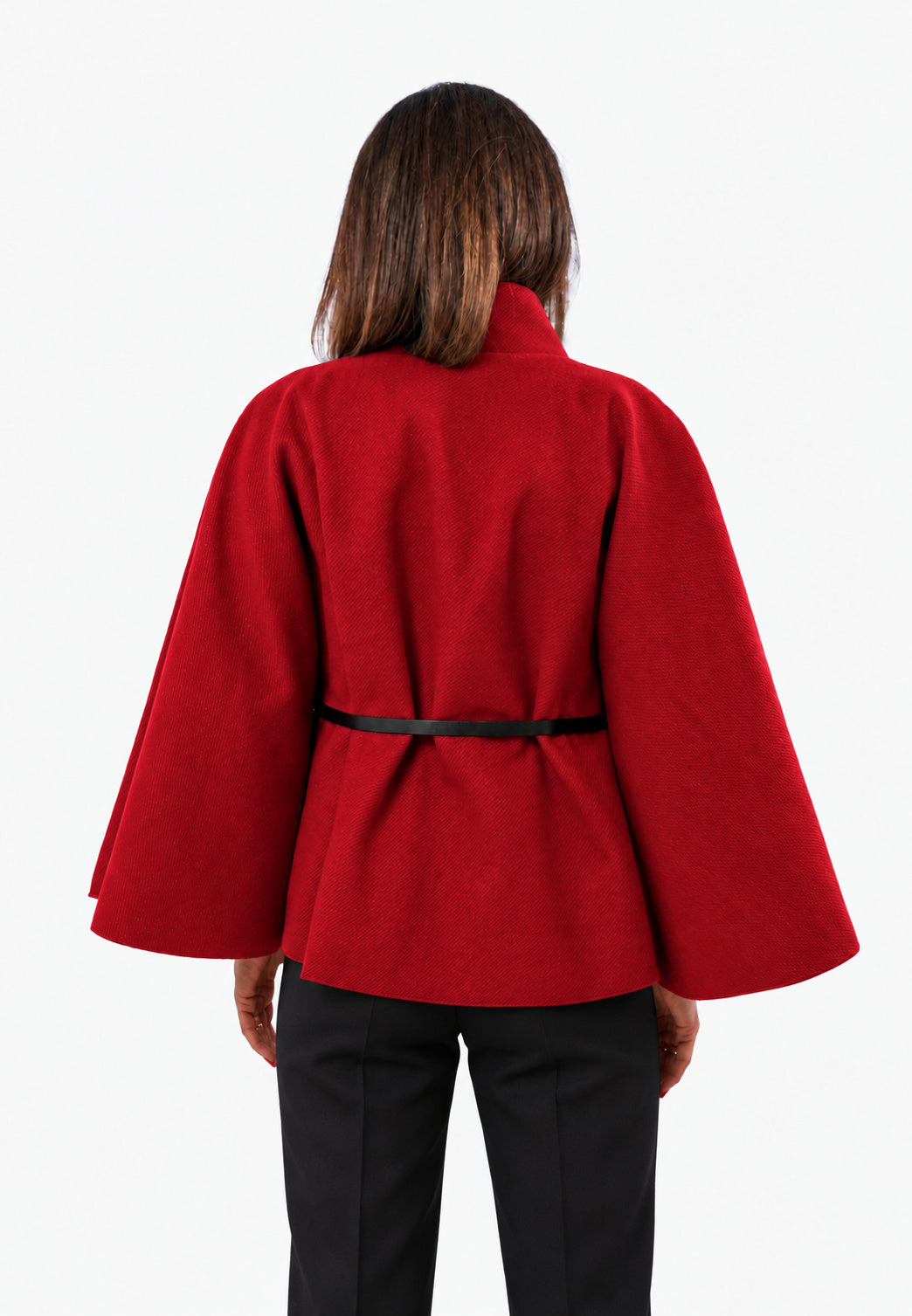 Jacke im Poncho-Stil in Rot