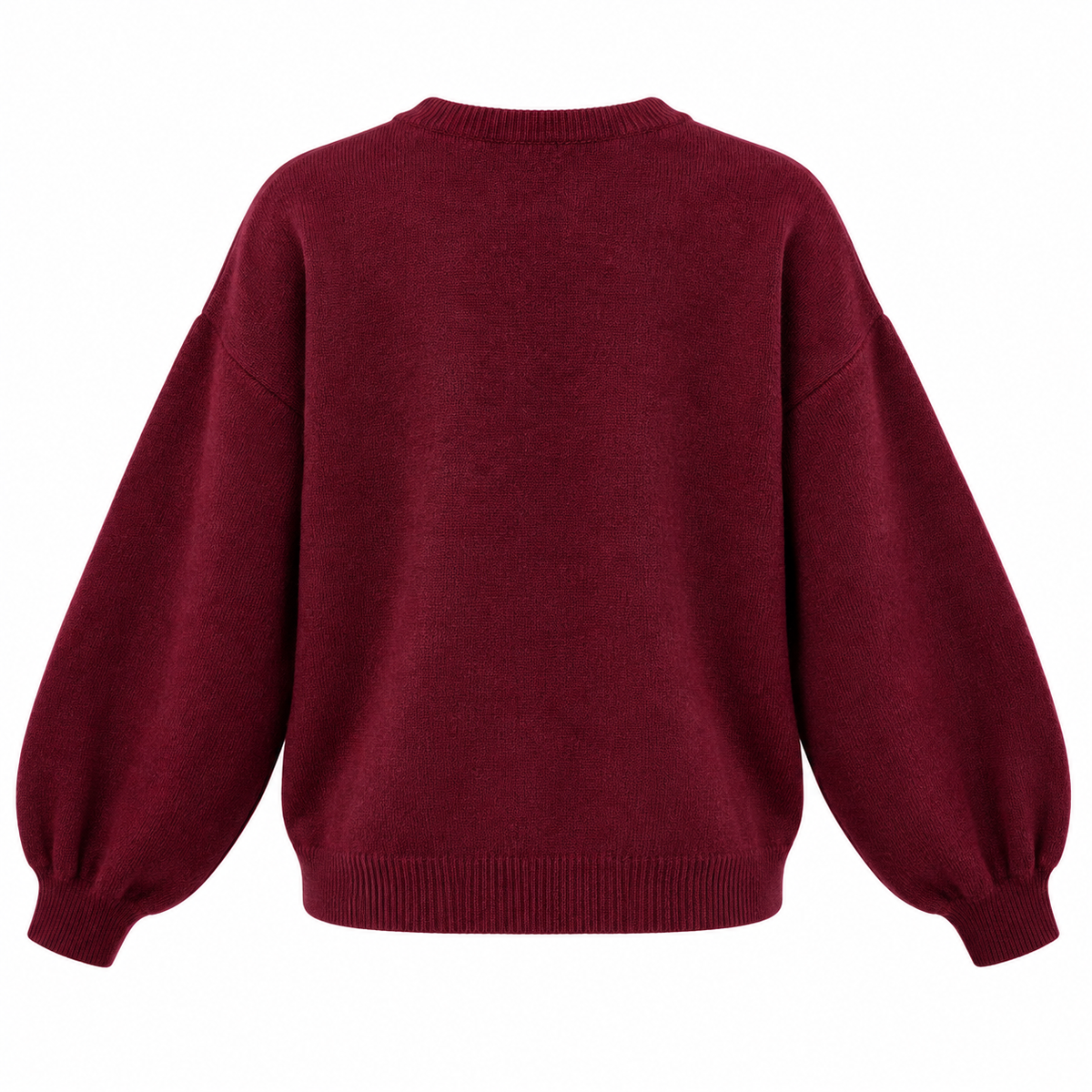 Pullover mit Strass-Blume in Bordeaux & Oliv | Birds of Love