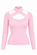 Langarm Strickpullover CUT OUT