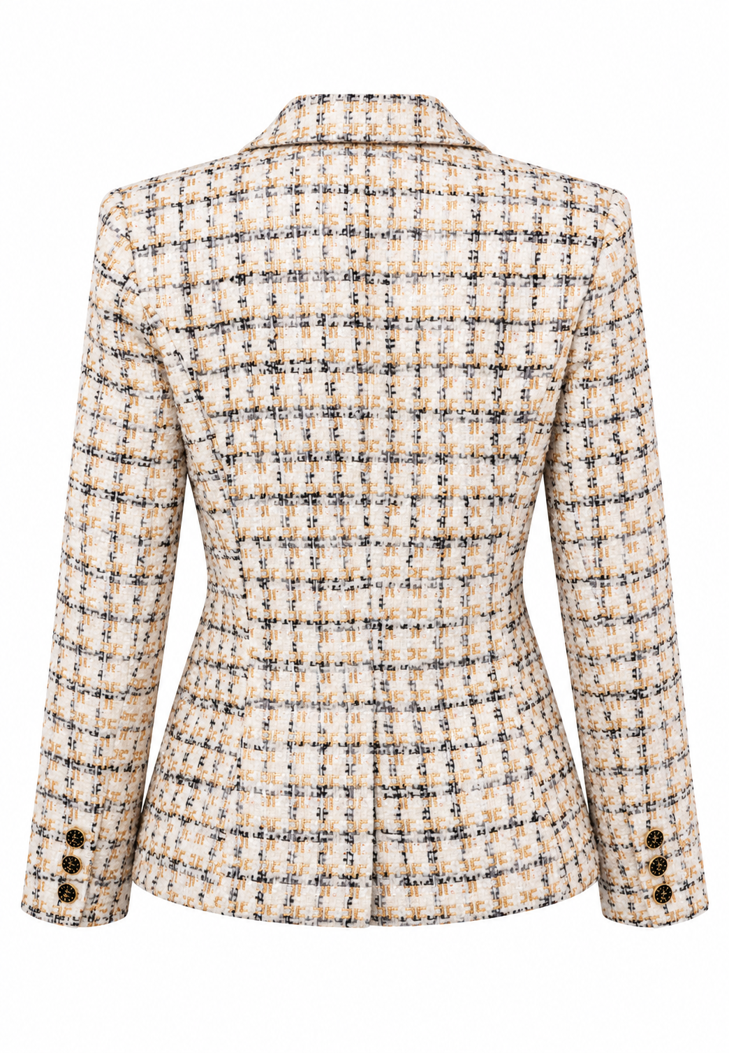 Zweireihiger Tweed-Blazer mit Wollanteil