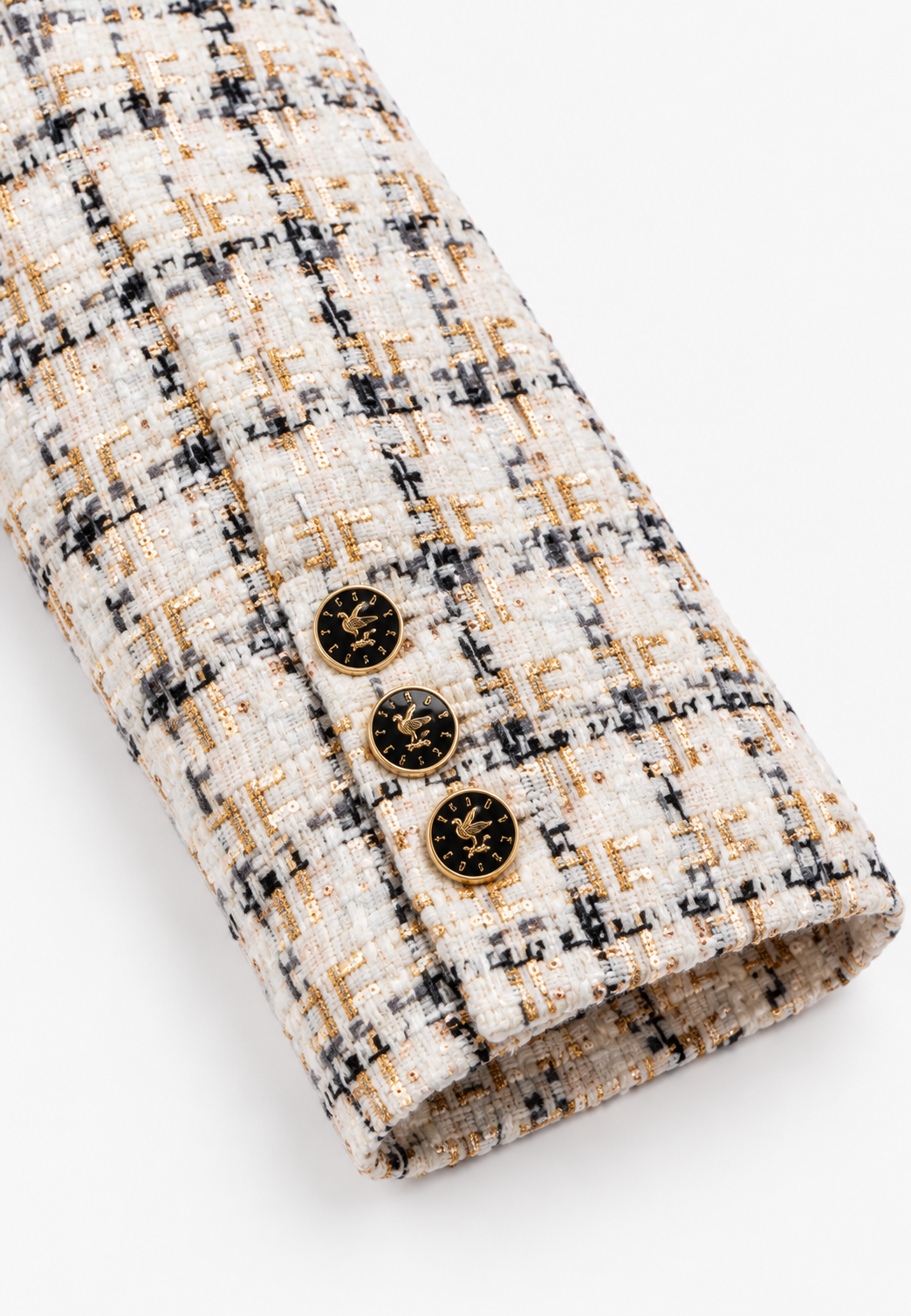 Zweireihiger Tweed-Blazer mit Wollanteil