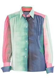 Chiffonbluse langarm "Regenbogen" Damen