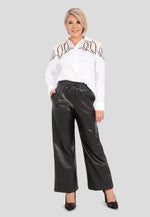 LADIES Lederimitathose "WIDE Easy-Leather"