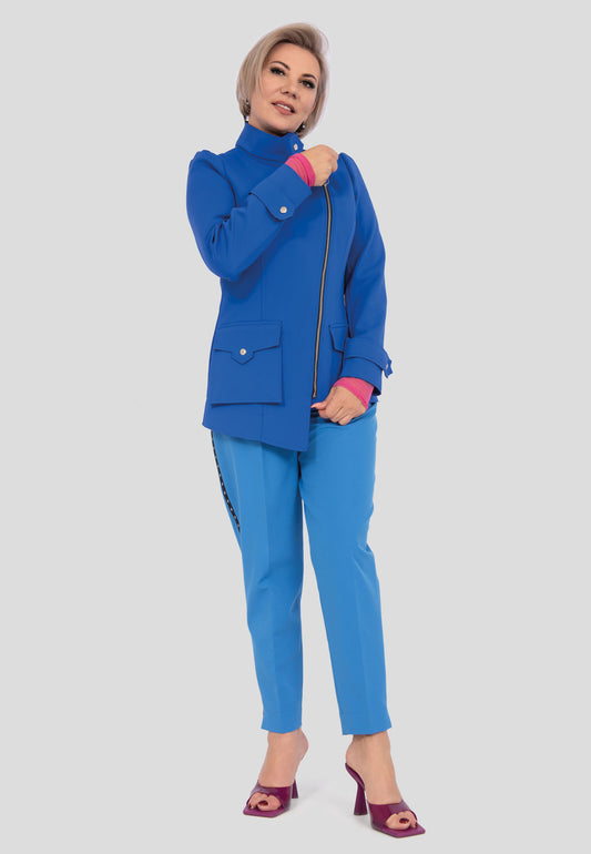 Übergangsjacke mit Reissverschluss - Blau