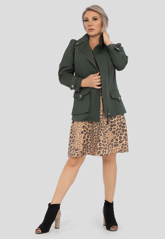 Übergangsjacke mit Reissverschluss - Khaki