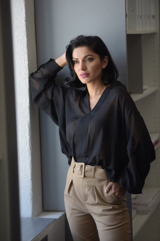 Damen Classic Bluse mit langen Ärmeln "Lovely Birds"