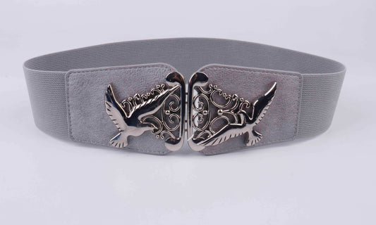 Kaufen Sie den Damen-Stretchgürtel mit eleganter Vogelschnalle. Dieser elastische Taillengürtel aus Elasthan-Mix ist das perfekte Statement-Accessoire. Jetzt online kaufen.