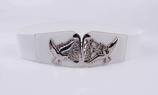 Kaufen Sie den Damen-Stretchgürtel mit eleganter Vogelschnalle. Dieser elastische Taillengürtel aus Elasthan-Mix ist das perfekte Statement-Accessoire. Jetzt online kaufen.
