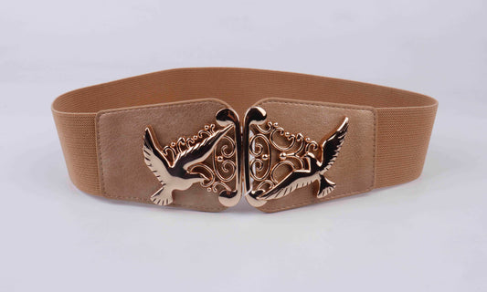 Kaufen Sie den Damen-Stretchgürtel mit eleganter Vogelschnalle. Dieser elastische Taillengürtel aus Elasthan-Mix ist das perfekte Statement-Accessoire. Jetzt online kaufen.